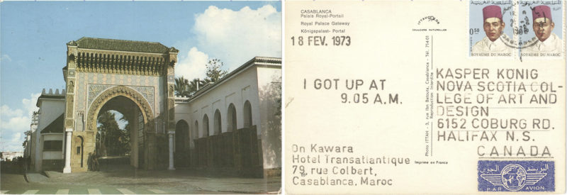 P!, Kawara 18Feb1973_landscape_klein_NEU On Kawara, 18 FEV. 1973, from I Got Up, 1968–79, Collection Kasper König, Courtesy On Kawara