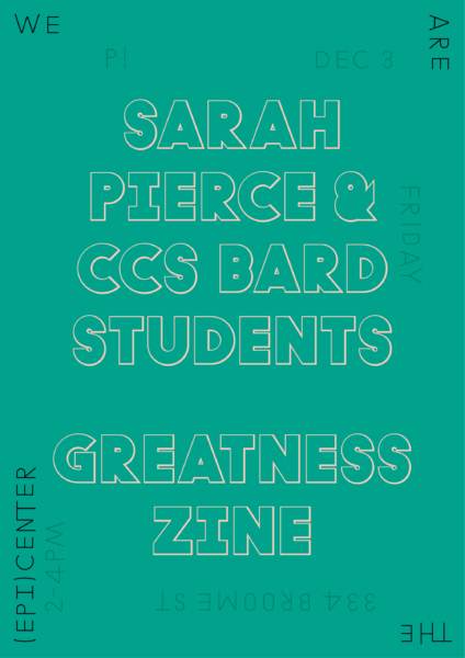 P!, Sarah Pierce Poster Designed by the London-based design practice Julia